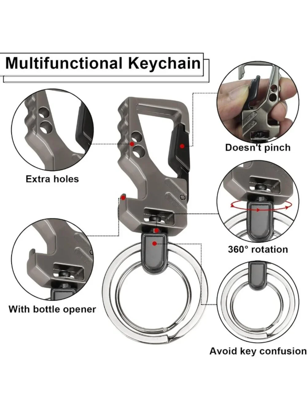 2 PCS Carabiner Key Chains - Durable Clip Key Holders for Easy Access
